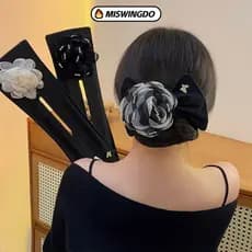 MISWINGDO Grampo De Cabelo De Flor , Fabricante De Coque Flexível Antiderrapante , Ferramenta De Estilo , Penteado Torci