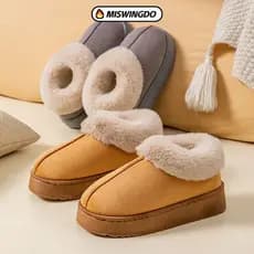 Botas De Neve, Chinelos Macios E Confortáveis , Sapatos De Algodão Antiderrapantes Quentes De Pele Sintética