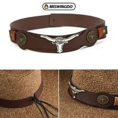 Bandinha Para Chapeu Country Em Couro Ecológico Chapéu De Cowboy Ocidental Acessórios