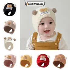 MISWINGDO Chapéus De Outono Inverno , Gorro Engrossado De Hip Hop Para Bebês E Crianças Quente Fofo De Desenho Animado