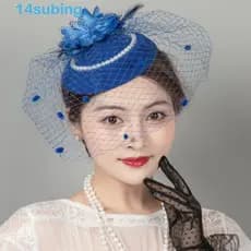 SUBING Véu Preto Top Charmoso Máscara De Rede Facial Elegante Fascinator De Casamento Acessórios De Cabelo Retro