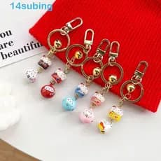 SUBING Maneki Neko Chaveiro , Bolsa De Liga Decoração Pingente De Chave De Desenho Animado , Amuletos De Mochila Gato Da