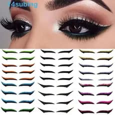 SUBING Glitter Delineador Adesivo Sombra De Olho Adesivos Auto-À Prova Dwaterproof Água Cosméticos Maior Listra Preta De