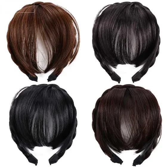 Tranças Bandana Invisível Resistente Ao Calor Princesa Estilo Extensões De Cabelo Franja Hairpieces