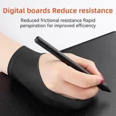 Luva De Desenho De Mesa Anti-Riscos Para Material De Arte Artística Tela Sensível Ao Toque Stylus Pintura