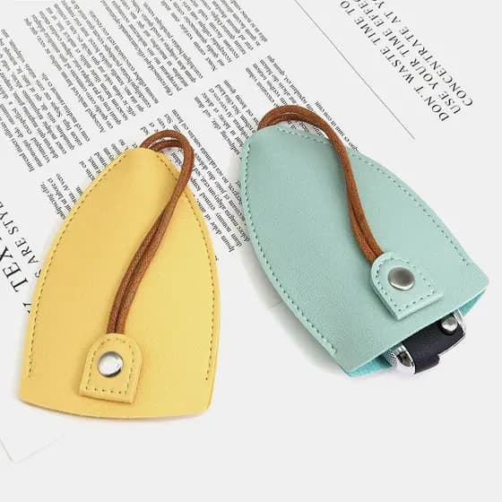 Pull Out Keychain Pouch , PU Leather Solid Color Key Wallets , Porta-Chaves Organizador De Mulher