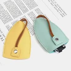 Pull Out Keychain Pouch , PU Leather Solid Color Key Wallets , Porta-Chaves Organizador De Mulher