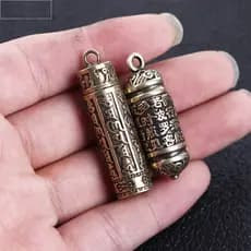Colar  Pingente Mulher Homem Memorial De Latão Guarda-Chaves Porta De Medicina Aberto Caixa De Comprimidos
