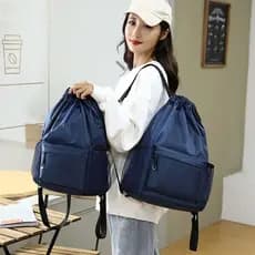 Bolsa Com Cordão Para Academia  , Mochila De Tecido Oxford Alças Ajustáveis De Grande Capacidade , Água Anti-Res