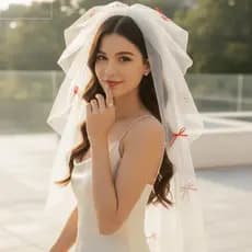 Borboleta Malha Headpiece , Grampo De Cabelo Dupla Camada Véu De Casamento Nupcial , Tule Curto Sem Rugas