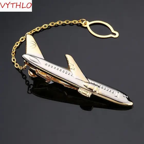 Clipe De Gravata VYTHLO Cavalheiro Moda Joias Em Formato De Avião Acessórios De Metal Alfinete Para Camisa