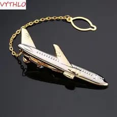 Clipe De Gravata VYTHLO Cavalheiro Moda Joias Em Formato De Avião Acessórios De Metal Alfinete Para Camisa