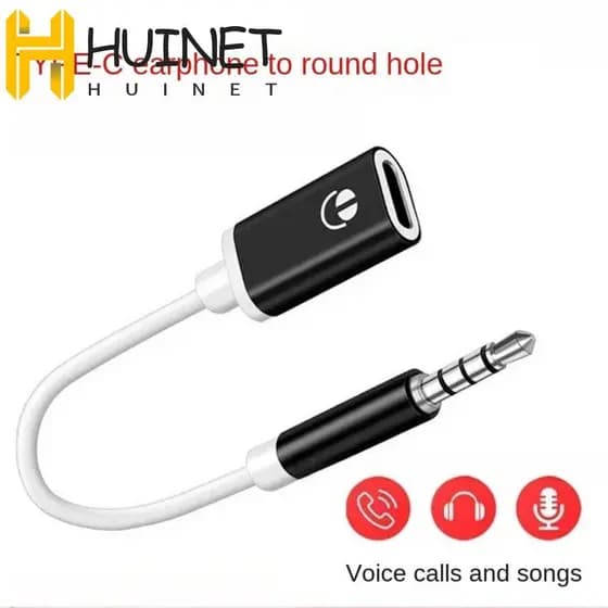 HUINET Conversor Macho Tipo C Fêmea De 3.5 Mm , De Fone De Ouvido Com Cabo Auxiliar Para Entrada