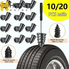 HUINET 10/20Pcs Parafuso Auto-Roscante , Prego Universal De Borracha Para Reparo De Pneus De Carro , Ferramenta De Autoa