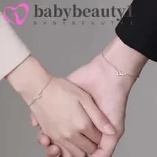 BABYBEAUTY1 Mulheres Pulseiras Prata 2 Pçs/set Namorado Estilo Coreano Jóias Feminino Corrente De Mão