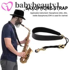BABYBEAUTY1 Alça De Pescoço Para Saxofone , Arnês De Ombro Ajustável E Confortável Sax , Faixa Grossa De Clarinete