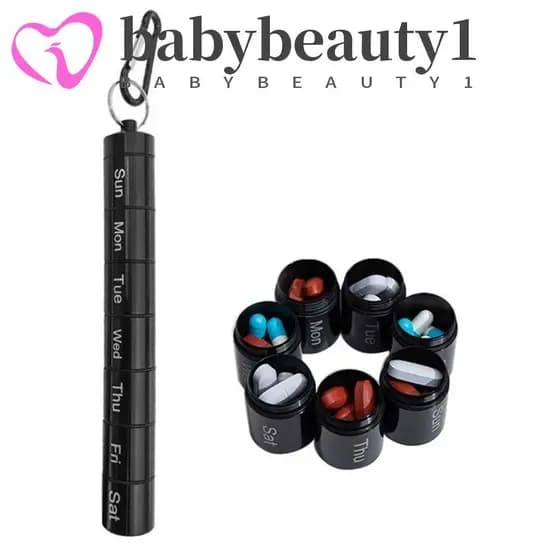 BABYBEAUTY1 Caixa De Comprimidos Semanal , Estojo Compacto Portátil Para De 7 Dias , Organizador De Medicamentos À Prova