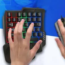 Teclado  Com Uma Mão , Luminoso USB De Única , Mini Mecânico Para Jogos Fio De 35 Teclas