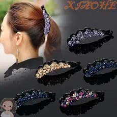 XIAOHE Clip De Banana Cabelo Vertical Simples Diamante Para Mulheres Estilo Coreano