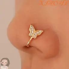 Anel De Nariz De Borboleta XIAOHE , Clipe De Cobre Piercing Falso No Argola , Joias Corporais