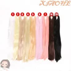 XIAOHE Bjd Linha De Cabelo Cores 80cm Anti-Mohair Bonecas Peruca Artesanal Gancho Tramas Preto Falso