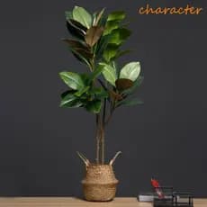 Ramo De Árvore De Magnólia Simulado De Personagem , 2 Garfos Grande Planta Artificial , Plantas Artificiais Artesanais