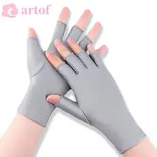 ARTOF 1 Par De Luvas Femininas De Proteção Solar , Finas De Seda Gelada Anti-Ultravioleta Semi-Dedo , Resistentes A UV
