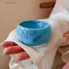 Pulseira Larga DAHUO Jelly Color , Acrílica Com Brilho Exagerado Design Minoritário , Retrô