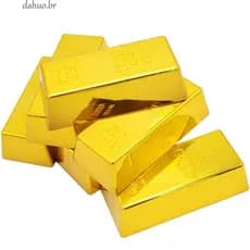 DAHUO Barra De Ouro Falsa , Tijolo Dourado Brilhante De Parada De Porta , Barras De Filme De Plástico De Simulação , Dec