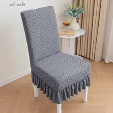 Capas Para Cadeiras DAHUO , De Assento Jacquard Com Borda De Saia , Protetor Elástico Cadeira De Jantar Universal Decora