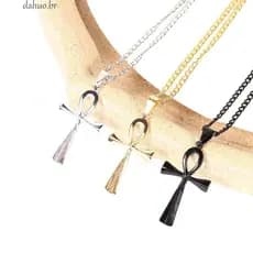 DAHUO Cruz Colar Acessórios Crucifixo Jesus Para Homens Mulheres Ouro Preto Prata Cor Gargantilha De Aço Inoxidável