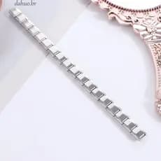 Pulseira De Aço Inoxidável DAHUO , Elástica Feita À Mão Italiana Com Pingente Inicial Masculina De 9 Mm De Largura