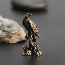Águia De Latão Miniatura Figurino Decorativo Pequeno Gavião Estátua Feng Shui Ornamento Artesanato Para Decoração De Escritório Doméstico