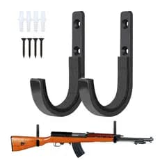 2 Pçs Fixado Na Parede De Metal Arma Rack Rifle Tiro Com Arco Espada Gancho Macio Acolchoado Display Horizontal Armas Ti