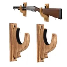 Montagem Na Parede De Madeira Arma Rack Rifle Shotgun Titular Veludo Acolchoado Horizontal Expositores Para Armas Espada