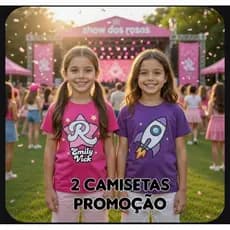 KIT 2 CAMISETAS EMILY VICK E KATLEN GRUPO ROSAS