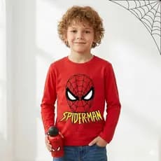 Camiseta Homem aranha Vermelha Manga Longa