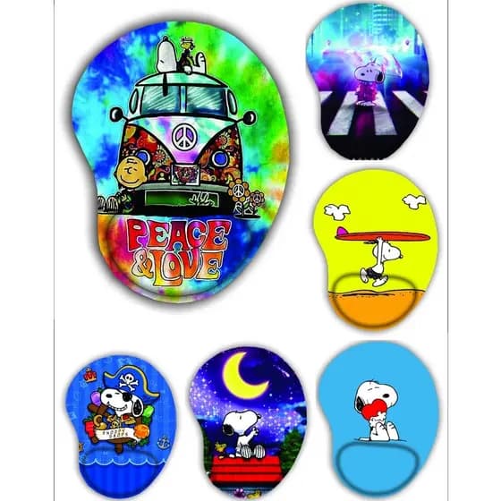 Mouse pad com apoio Snoopy - ergonomico