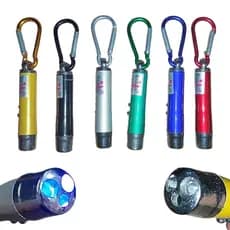 Kit de 6 Mini Leizeres e lanterna chaveiro emissores de luz ledd vermelha/azul