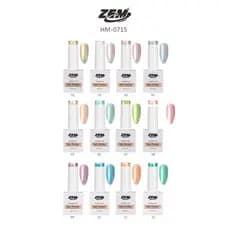 KIT 10 Esmalte Em Gel Novo ZEM Nail PerfectLed/uv 10 ml/esmalte EM GEL COM GLITTER FINO BRILHANTE HM-0715