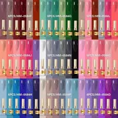 Kit 6 Esmaltes 15ml em Gel ZEM Colecao Cores Variadas Led Uv Unhas Gel Fibra Manicure Pronto Entrega