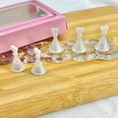 Suporte Magnético 5 Peças Expositor Unhas Cristal Acrílico Treino Nail Art Luxo Pronta Entrega