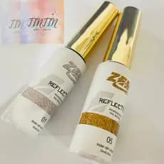 Esmalte Reflexivo Gel Liner Dourado e Prata Art Profissional Soak-Off UV Led Nail Pincel Filete Francesinha