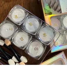 Kit 6 Unidades Pó Sereia Asa Borboleta ZEM Decoração Unhas Gel Holográfico Brilho Pronto Entrega