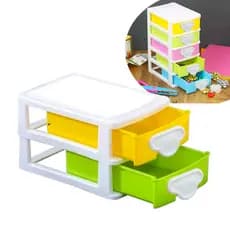 Mini Porta Joias Organizador de Mesa Gaveteiro com 2 Gavetas Pequeno