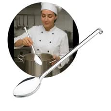 Colher De Arroz Inox Servir Cozinha Hotel Escola Restaurante 33cm