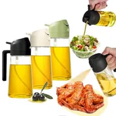 Porta Azeite De Vidro Azeiteiro Galheteiro Pulverizador Com Spray E Bico 450ML