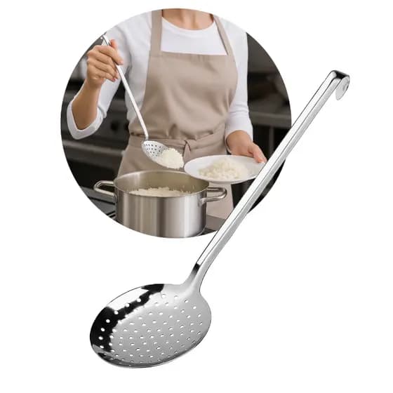 Espumadeira Escumadeira Inox Cozinha Fritura Cabo Longo 33cm