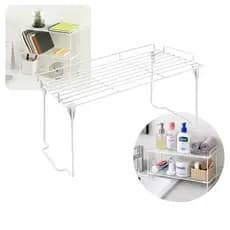 Organizador Armário Cozinha Prateleira Metal Dobrável