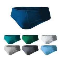 Kit com 06 cuecas slip adulto lisas 100% algodão antialérgicas